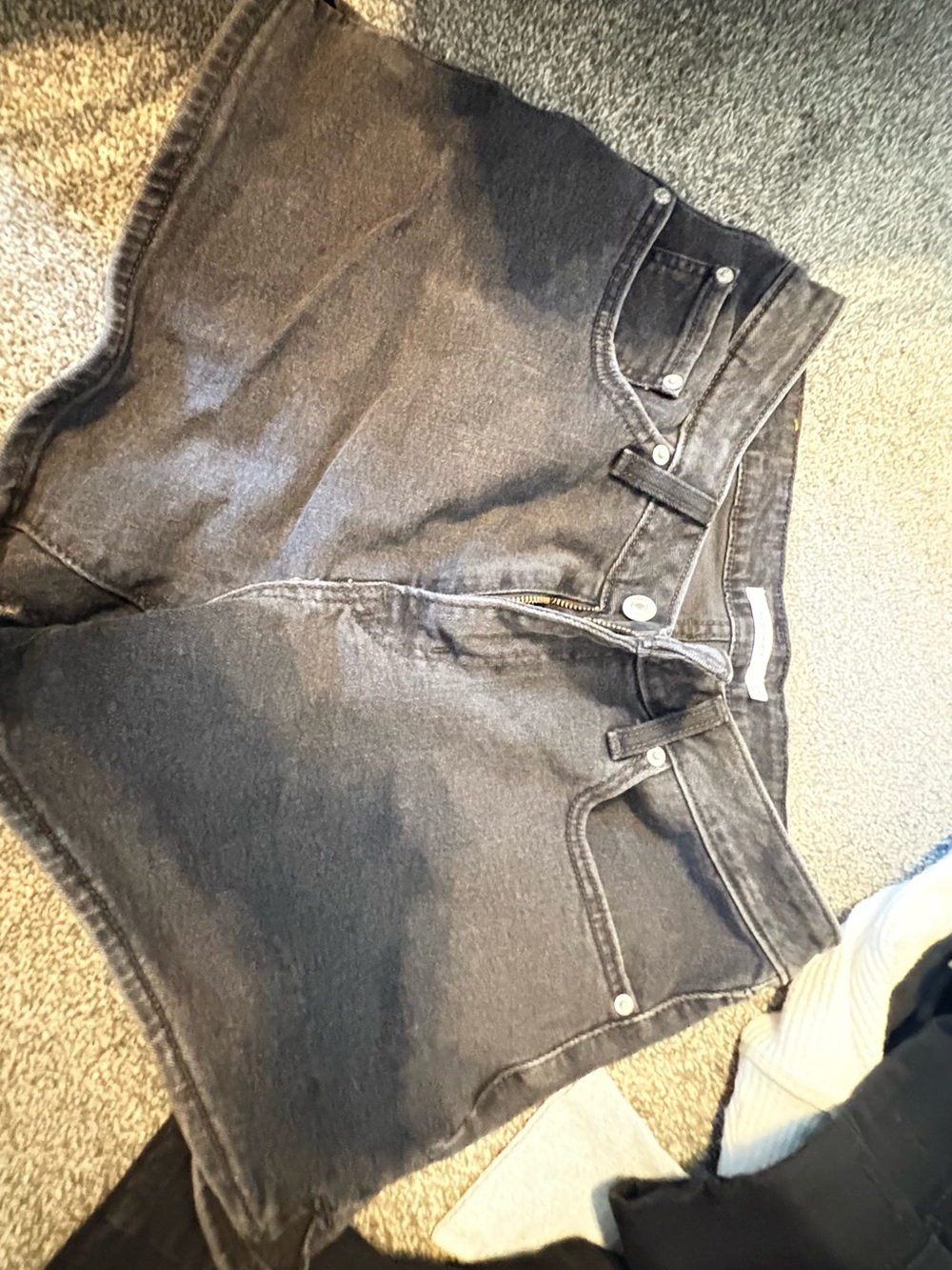Women's High-Rise Black Denim Shorts- never worn. Washed hoping for a better fit